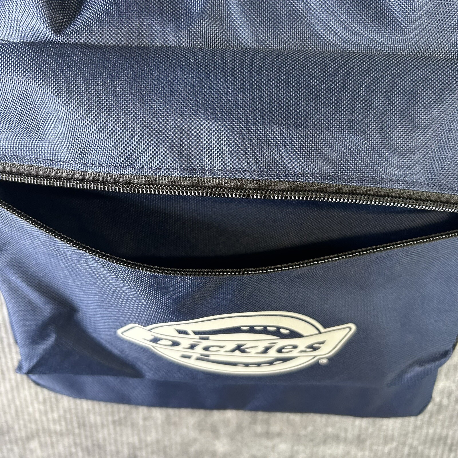 NEW Dickies Logo Backpack Blue Reflective Water Bottle Pocket
