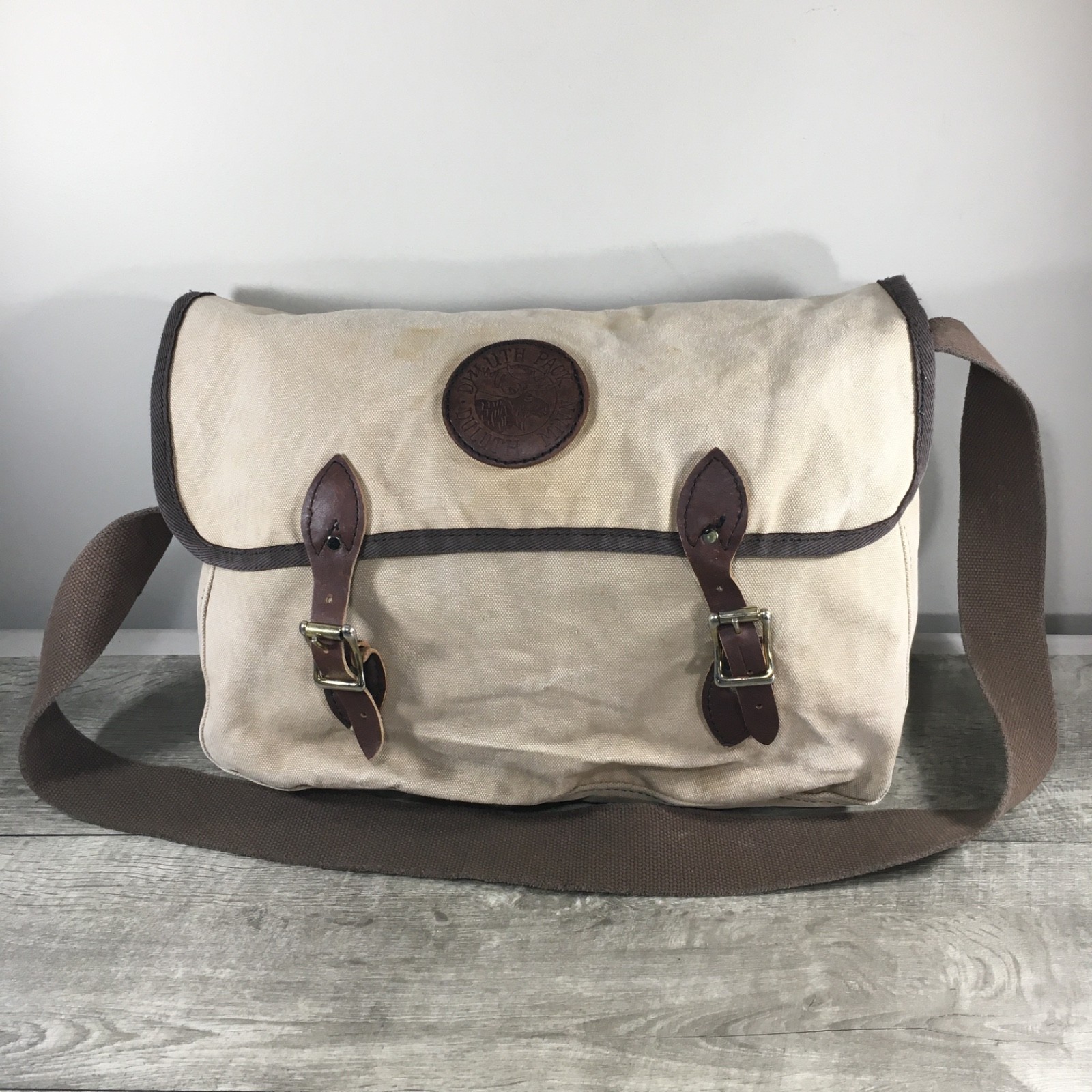 Everyday Duluth Pack Safari Travel Briefcase Tan Canvas Book Laptop Bag Business