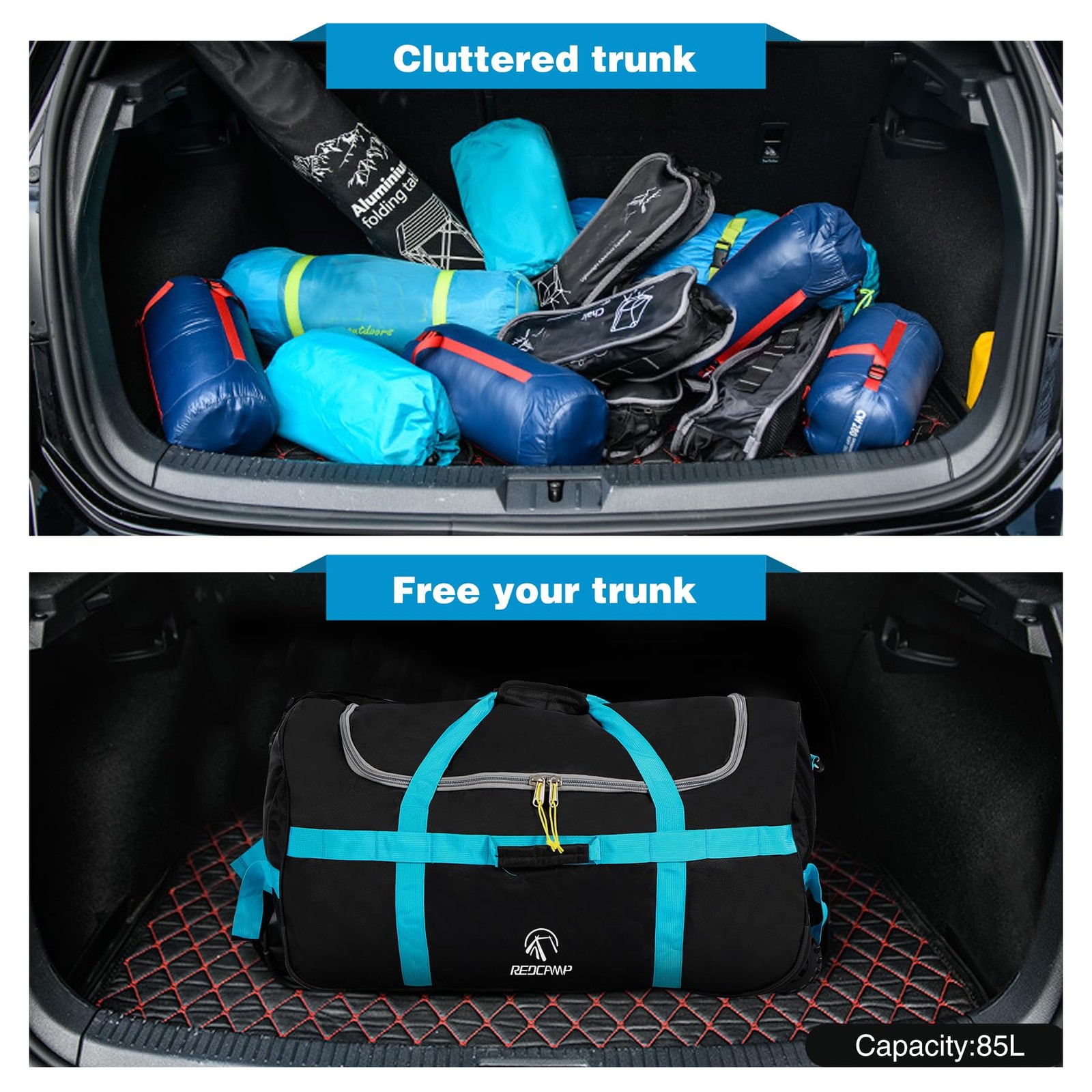 85L/120L/140L Foldable Duffle Bag with Wheels, Large Travel Duffel Bag, 85l B…