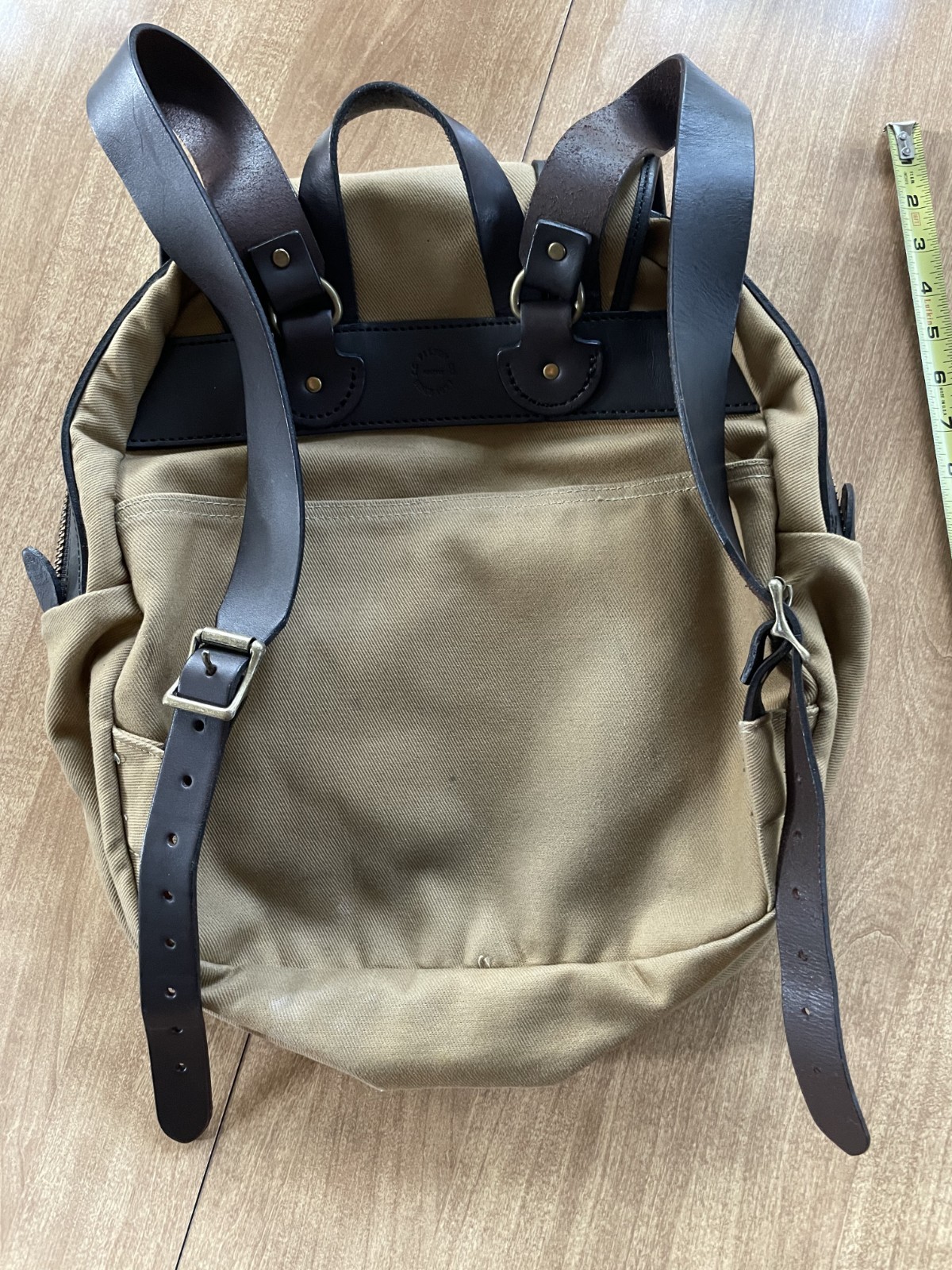 FILSON Rucksack (Backpack) – Authentic Classic Tan Cotton Twill & Bridle Leather