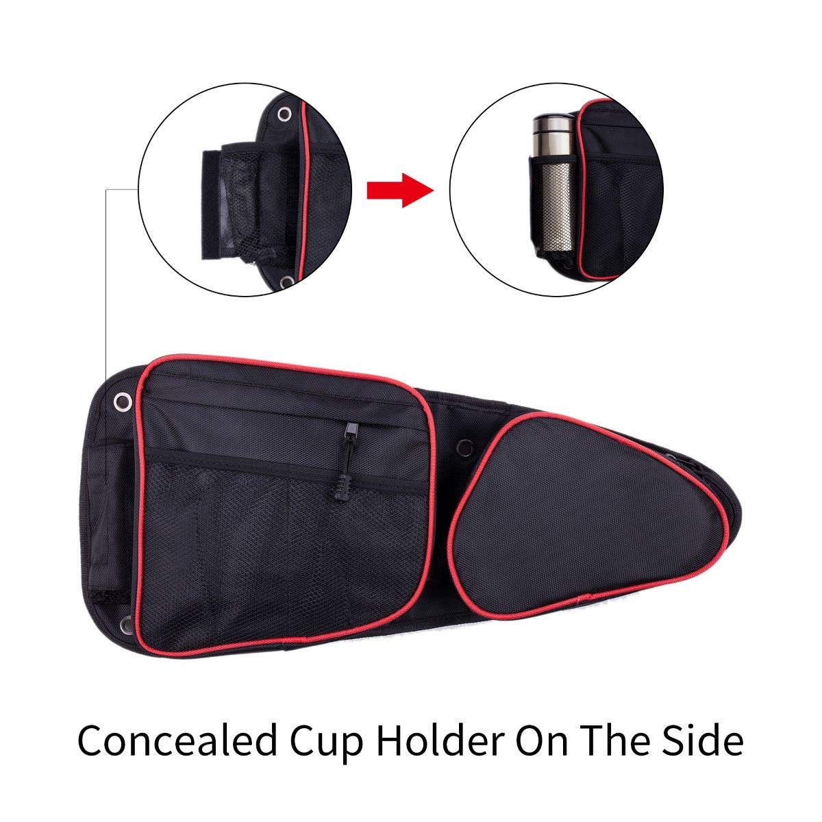 Side Door Bags for RZR with Removable Knee Pad, Front Door Side Storage Bag f…