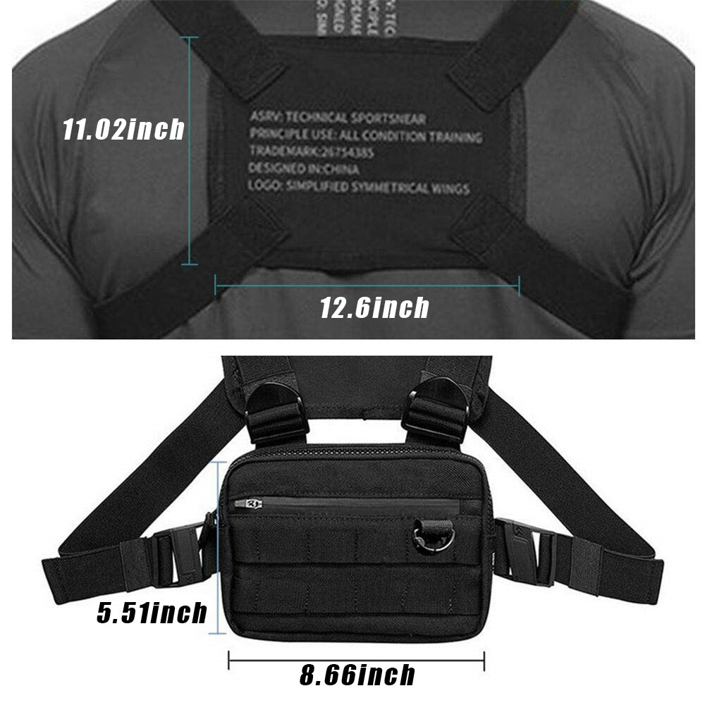 Tactical Combat Chest Rig Bag Front Pouch Recon Pack Sport Protective Vest Bags