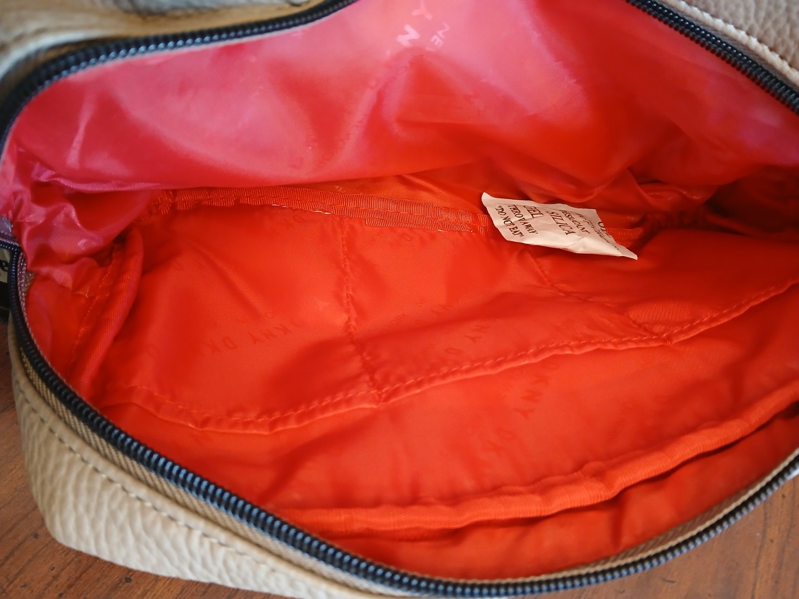 DKNY Men’s Dopp Kit Toiletry Bag w Double Zip New with Tag Tan or Toffee