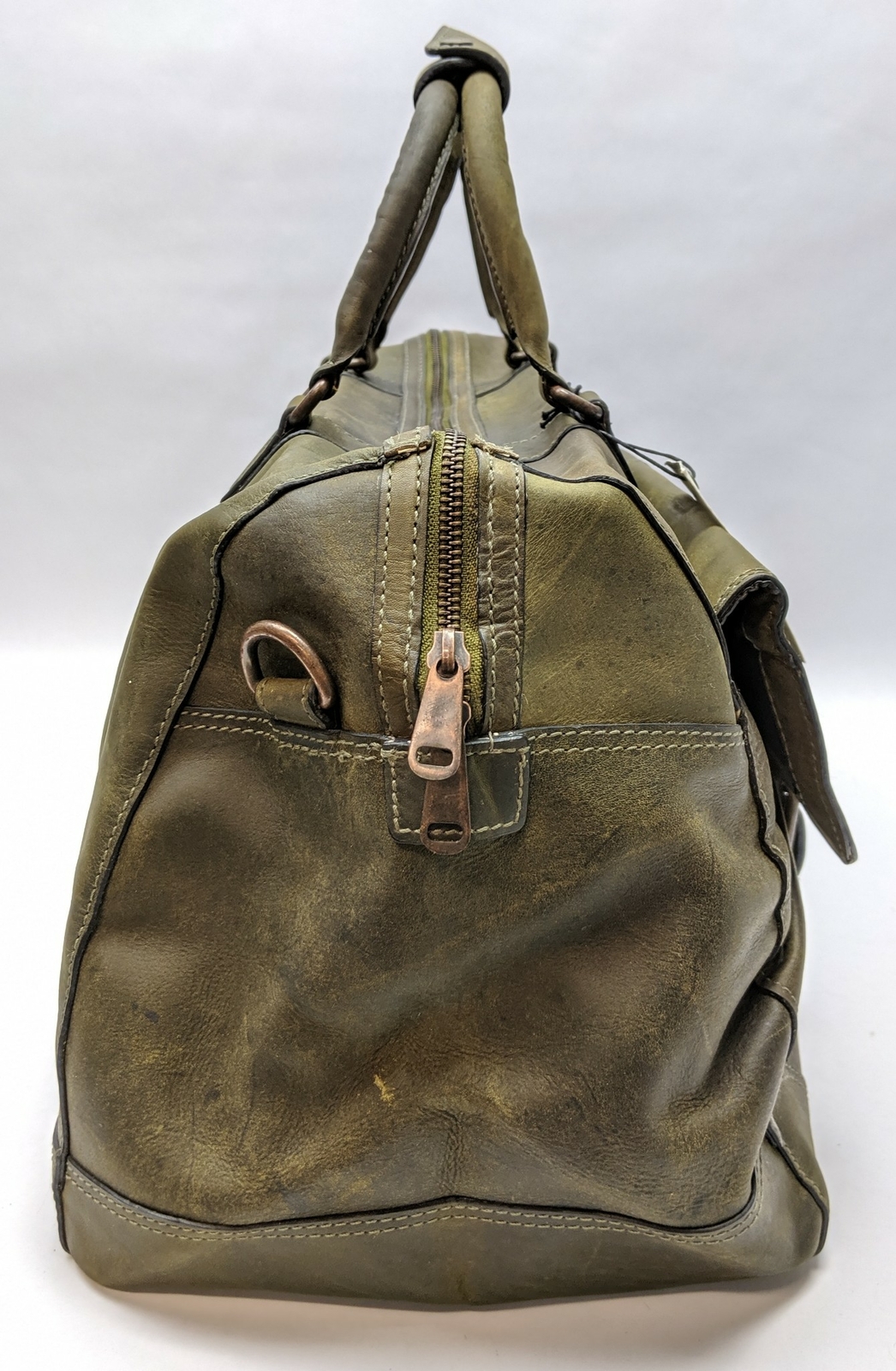 The British Belt Duffle Bag Holkham Milled Olive Weekender Leather for Men’s
