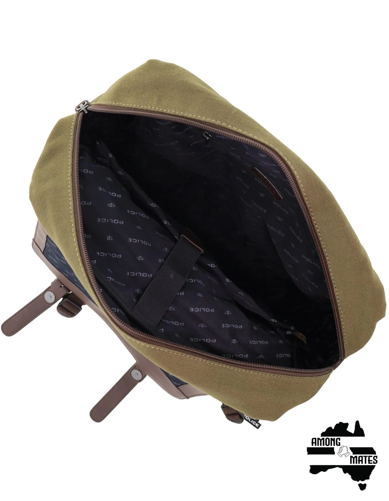 Police Canvas Messenger Backpack Dark Olive Perfect Gift