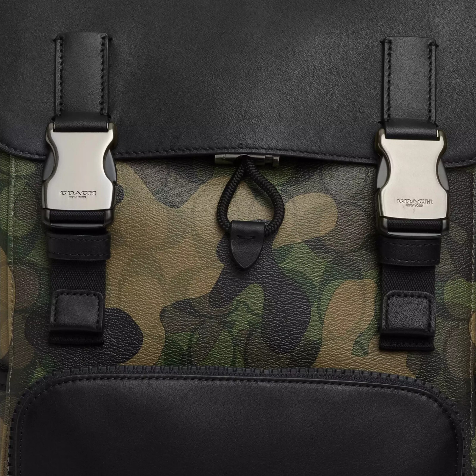 NWT Coach CL943 Track Backpack In Signature Canvas Camo Print Calf Leather $650