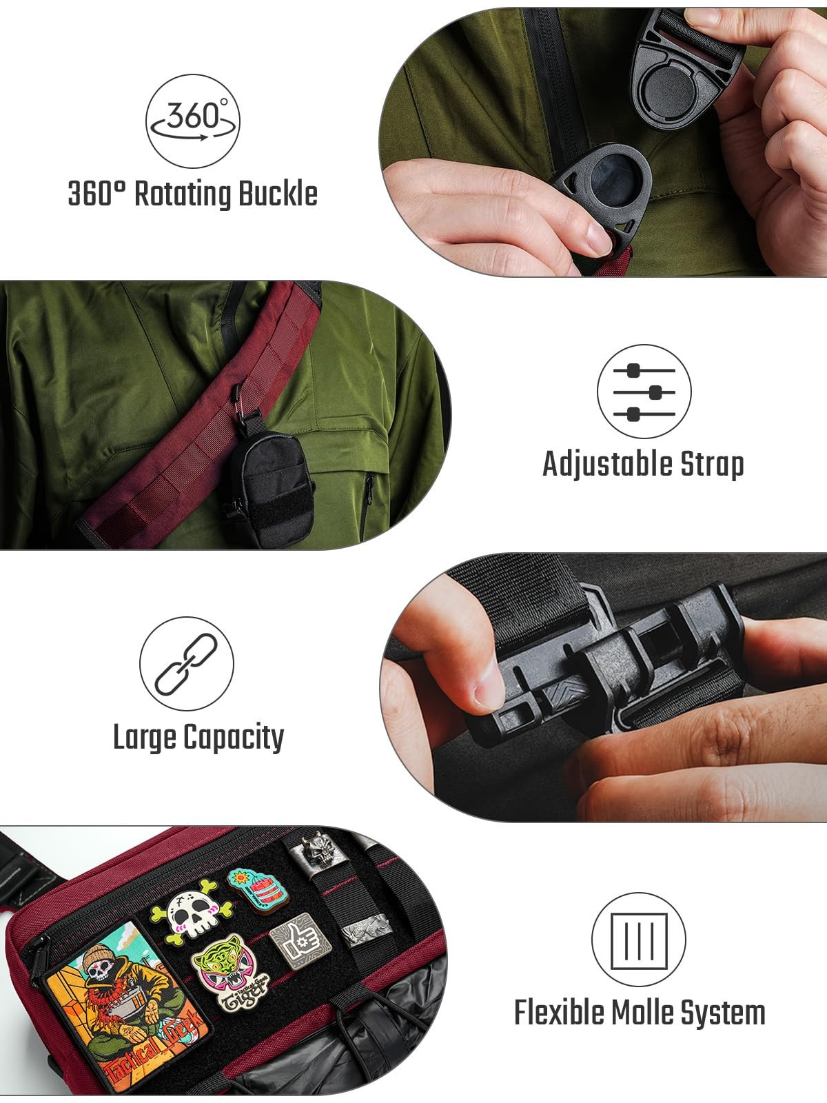 Cache L3C EDC Sling Bag Chest Crossbody Bag, 1000D OXFORD CLOTH Shoulder Bag…