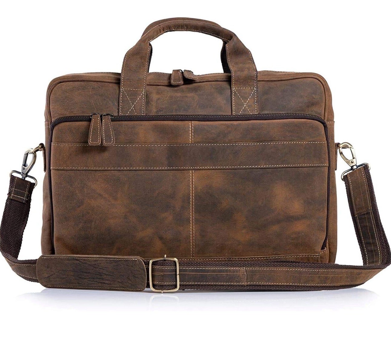Komalc Passion Leather briefcase 18 Inch Laptop Messenger Bags for Men and Women