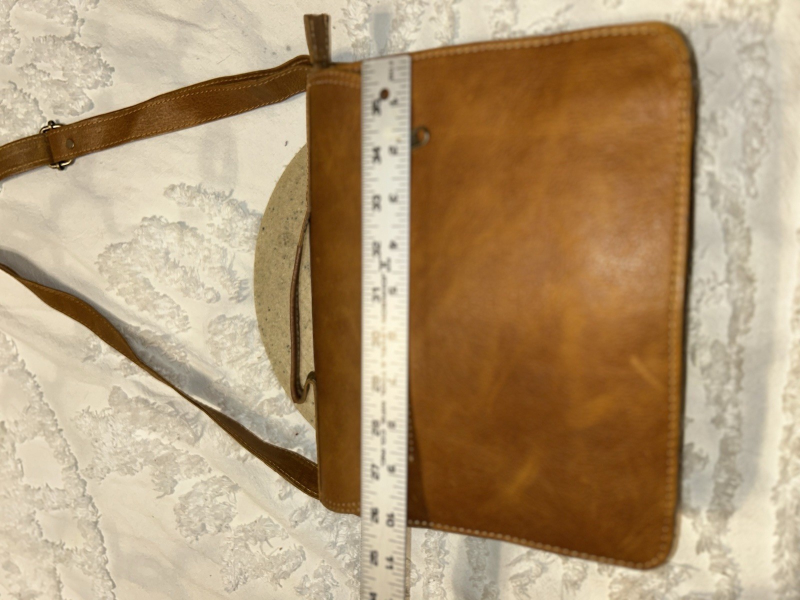 Vtg. 70’s Leather Camel Brown Bag Purse Shoulder/crossbody Made In USA