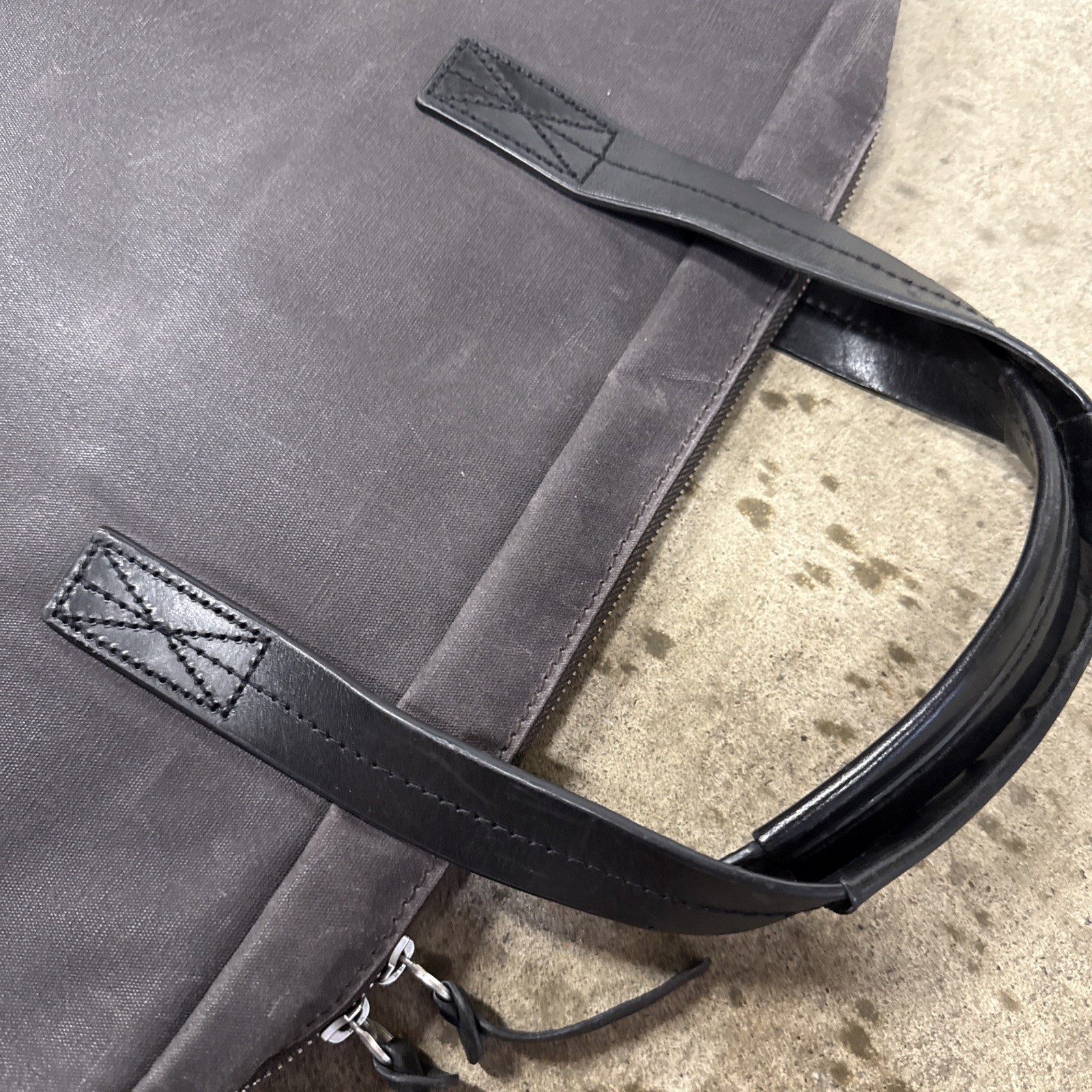 Property Of… Shoulder Strap Briefcase Bag Canvas & Leather