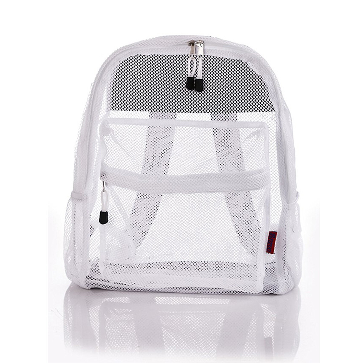 Semi-Transparent Mesh Backpack with Comfort Padded Straps, Black