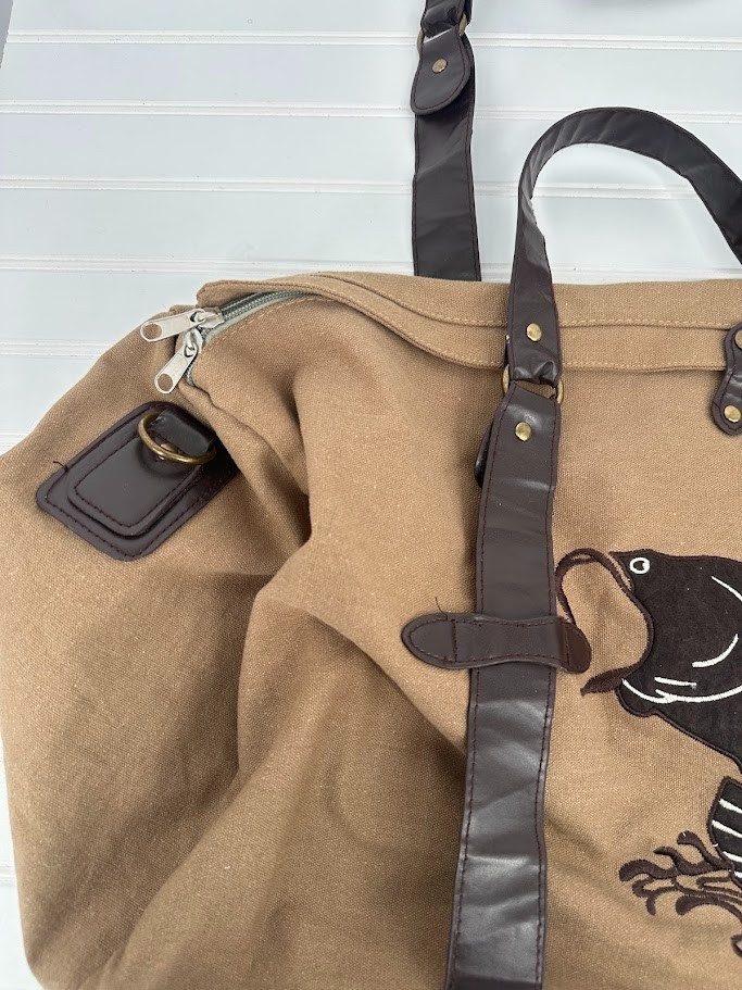 Canvas Tan Cotton Twill Duffle Bag Fish Fishing Outdoor Camping Hunting Travel