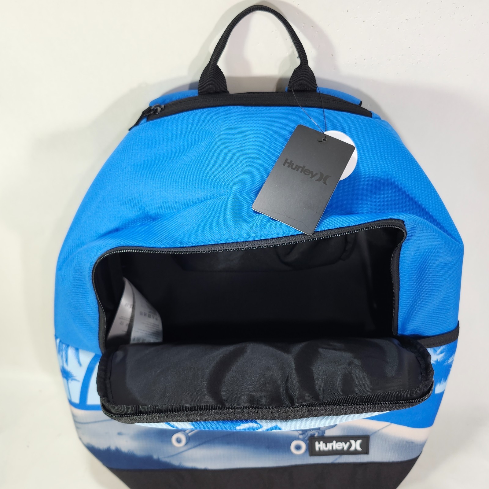 Hurley Backpack Skateboard Surfboard Monkey Blue 15″ Laptop Sleeve Tavel Bag NWT