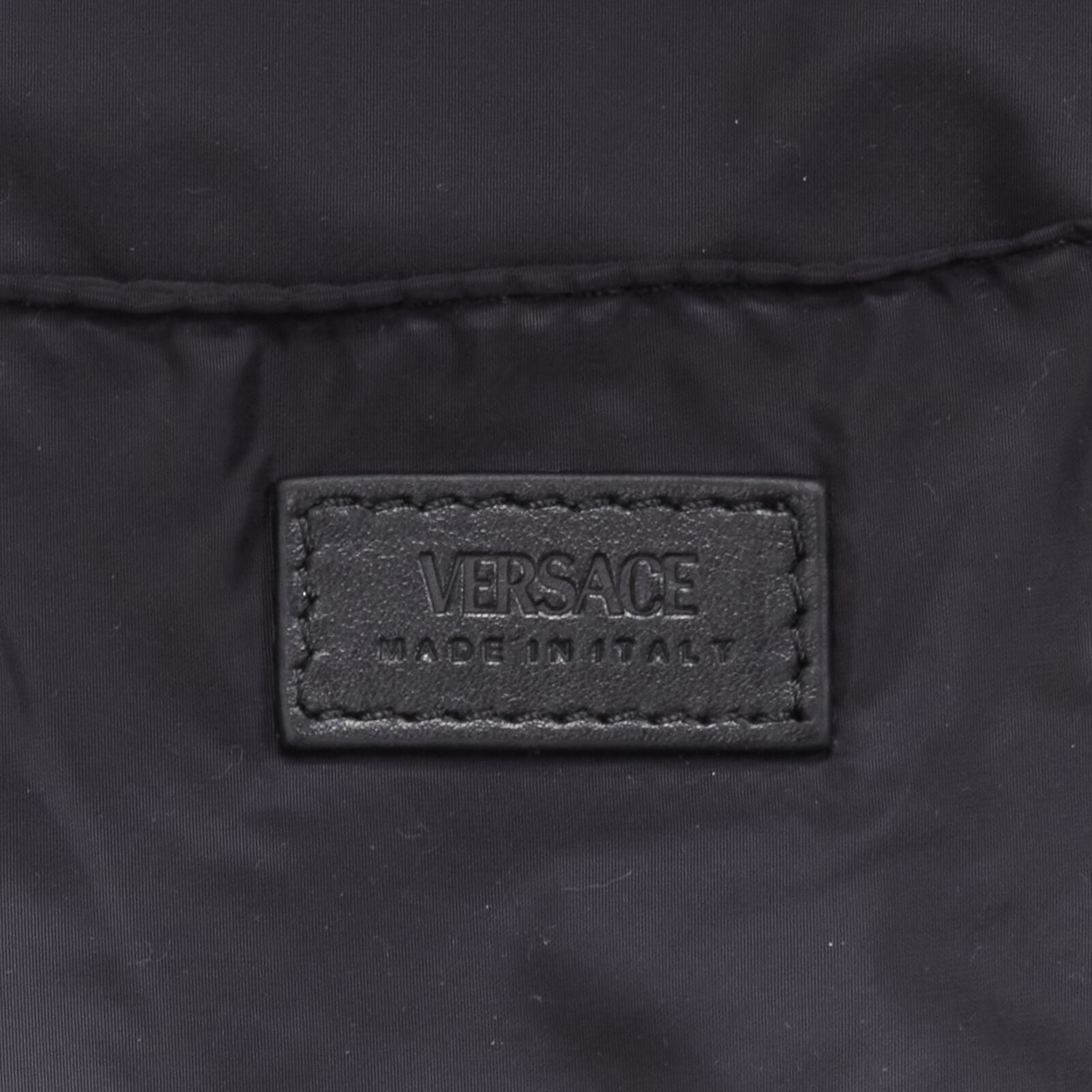 VERSACE La Greca 90’s logo black nylon backpack bag