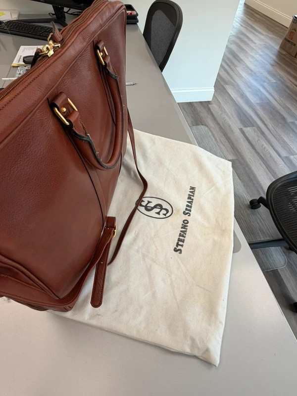 Stefano Serapian Attache Case Genuine Leather w/Strap Retails at $1,500.00