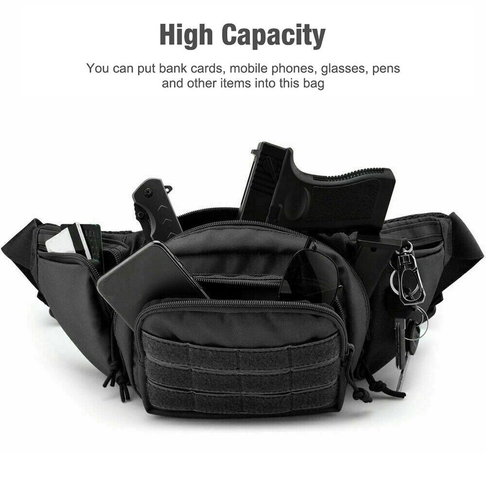 Tactical Pistol Pouch Waist Gun Pack Bag Fanny Packs Concealed Carry Gun Holster