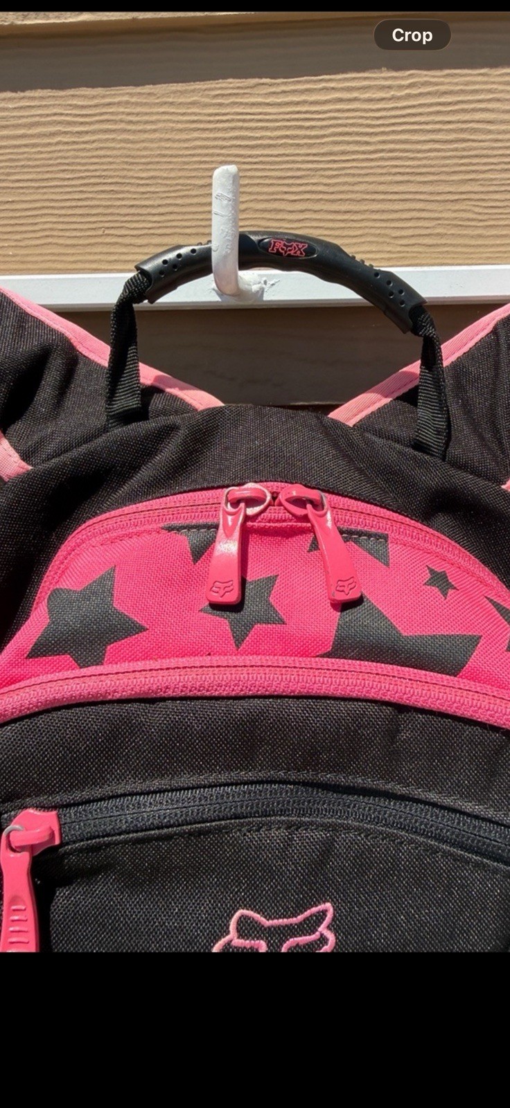 Fox Black & Pink Star Backpack Zip Unisex Padded Pockets Adjustable Straps