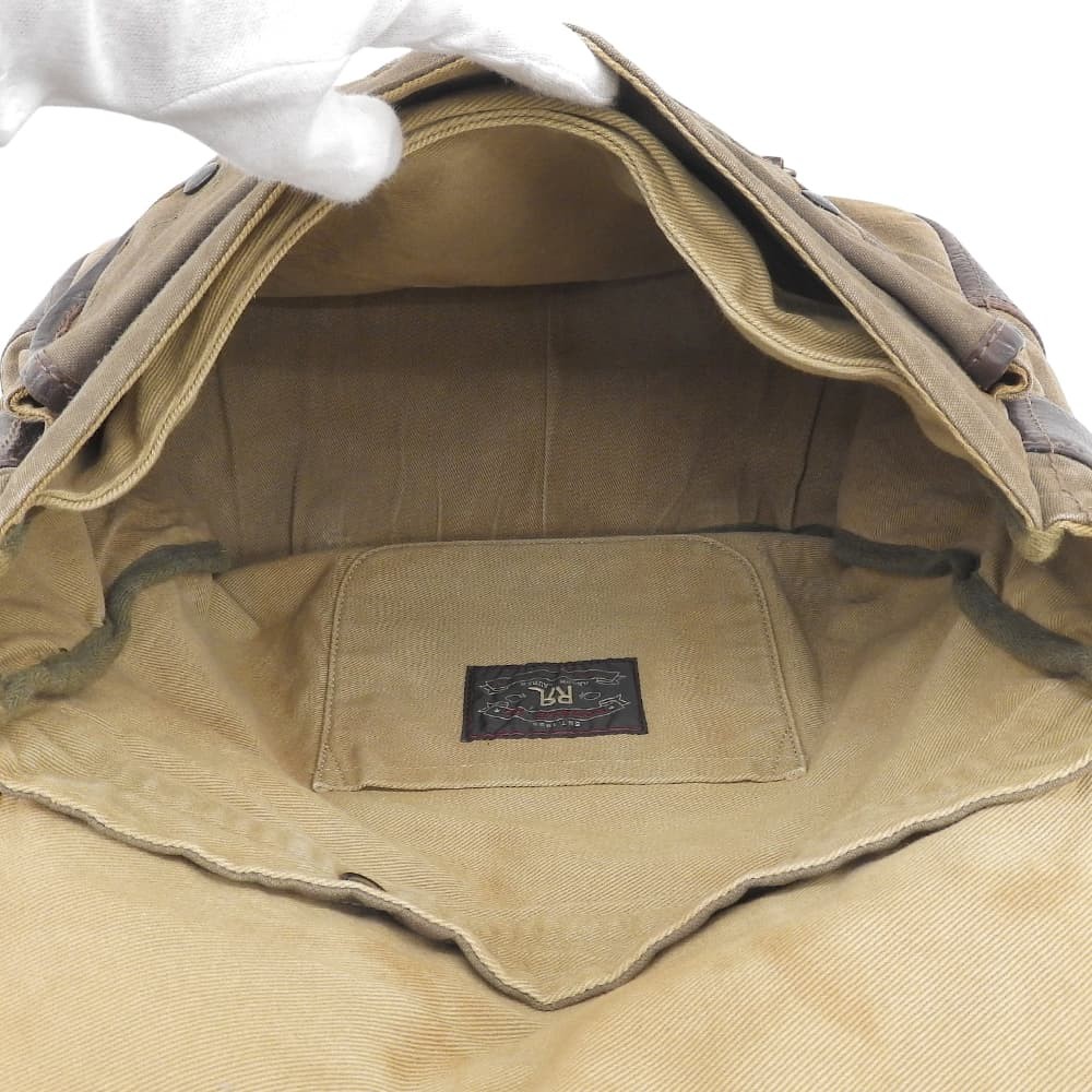 RRL Double RL Canvas Leather Messenger Bag Shoulder Men Brown Metal Ralph Lauren