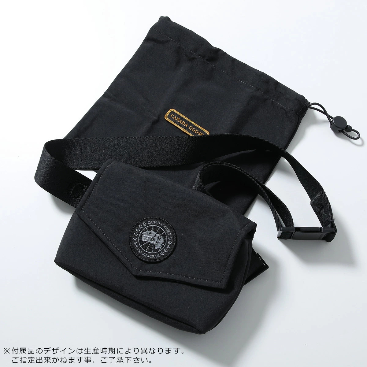 CANADA GOOSE Mini Waistpack Men’s Nylon Belt Bag with Logo Patch 9061Black-Noir