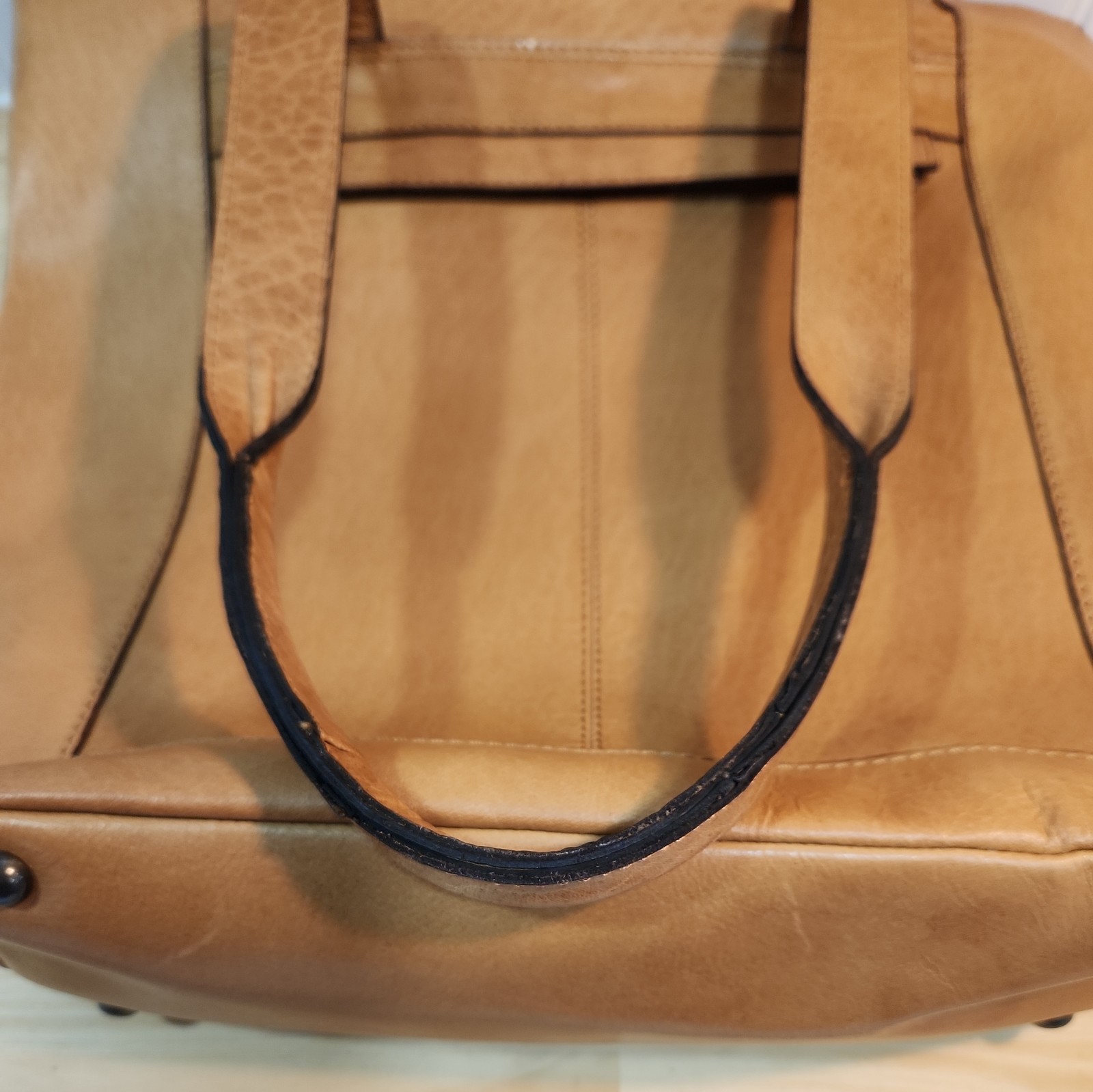 Wild West Los Angeles Brown Large Tote Bag Zip Closure Pockets Boho Indie
