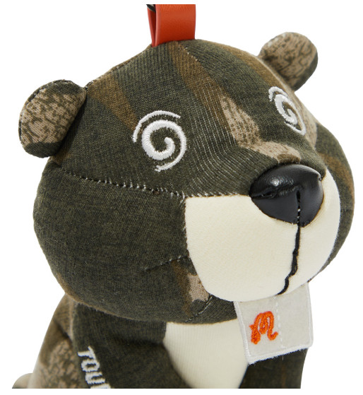 Malbon Golf Beaver Character Ball Case Keyring Plush Camo Authentic