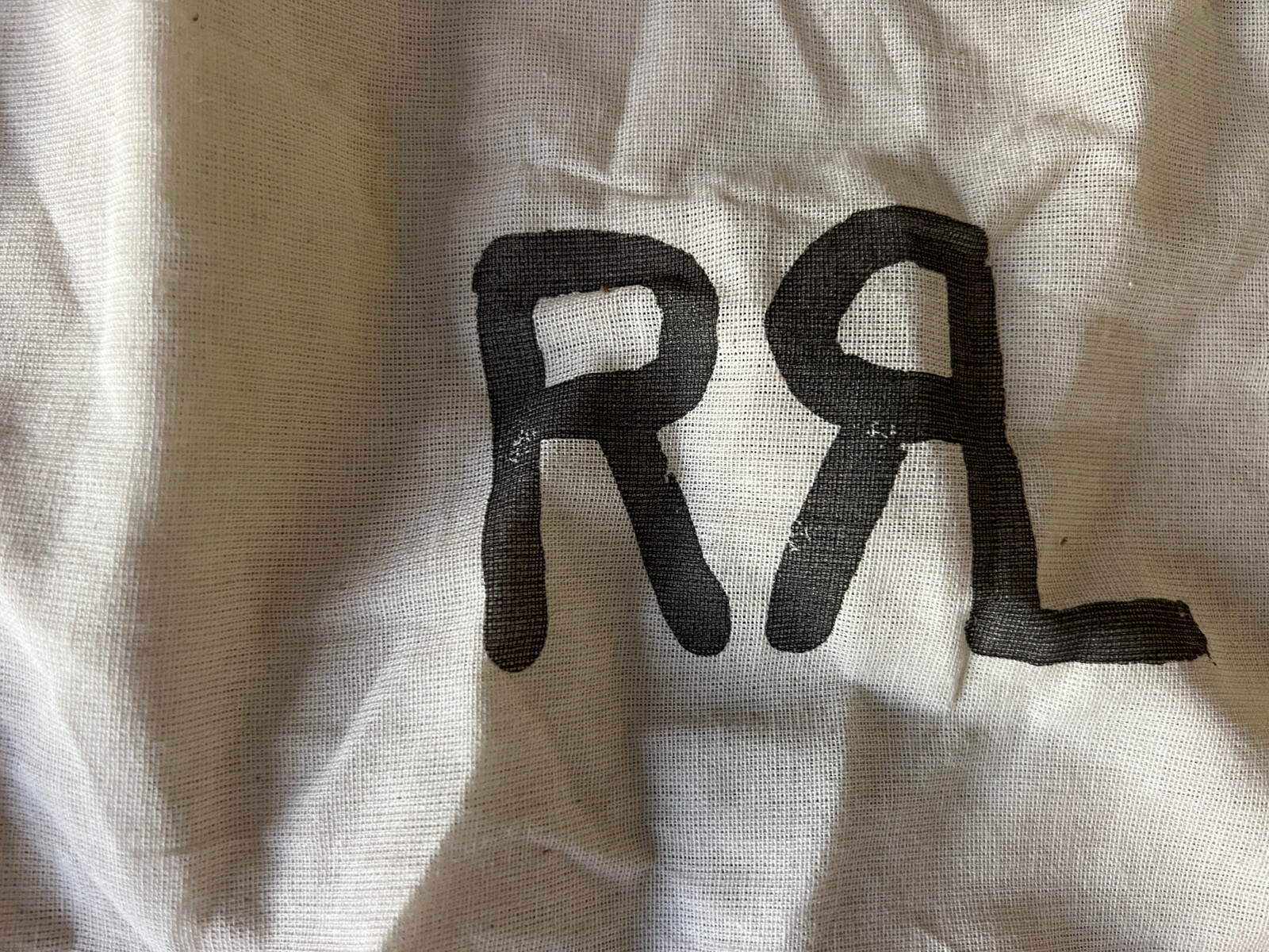 2 Medium Double Ralph Lauren RRL Linen Drawstring bags for accessories 12’x14′