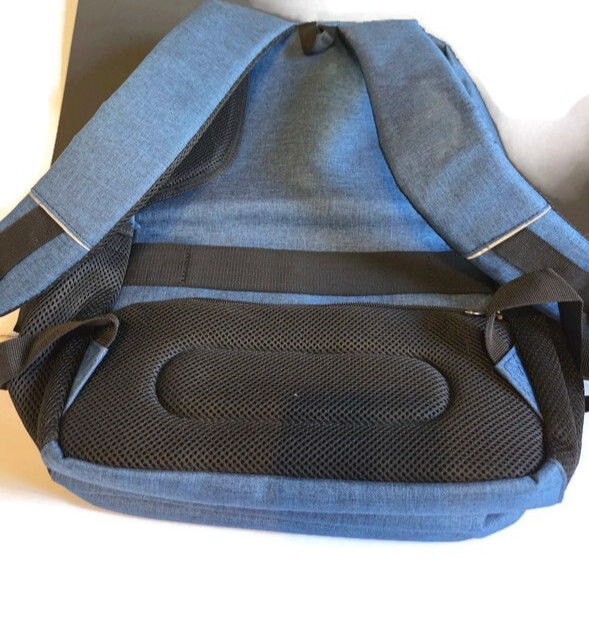 Bruno Cavalli Laptop Bag USB Charging Backpack Blue NEW
