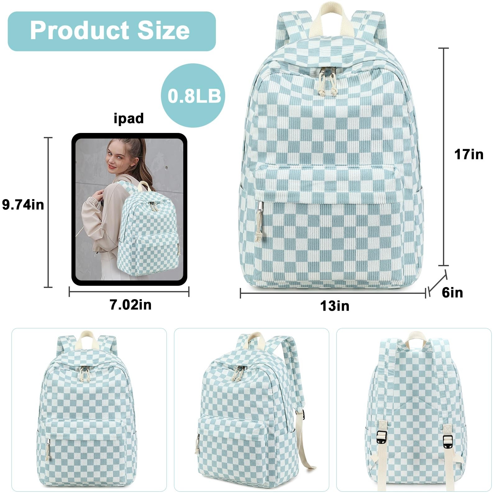 School Backpack Set Girls Womens Laptop Bookbag Casual Daypack Fits 15 inch L…