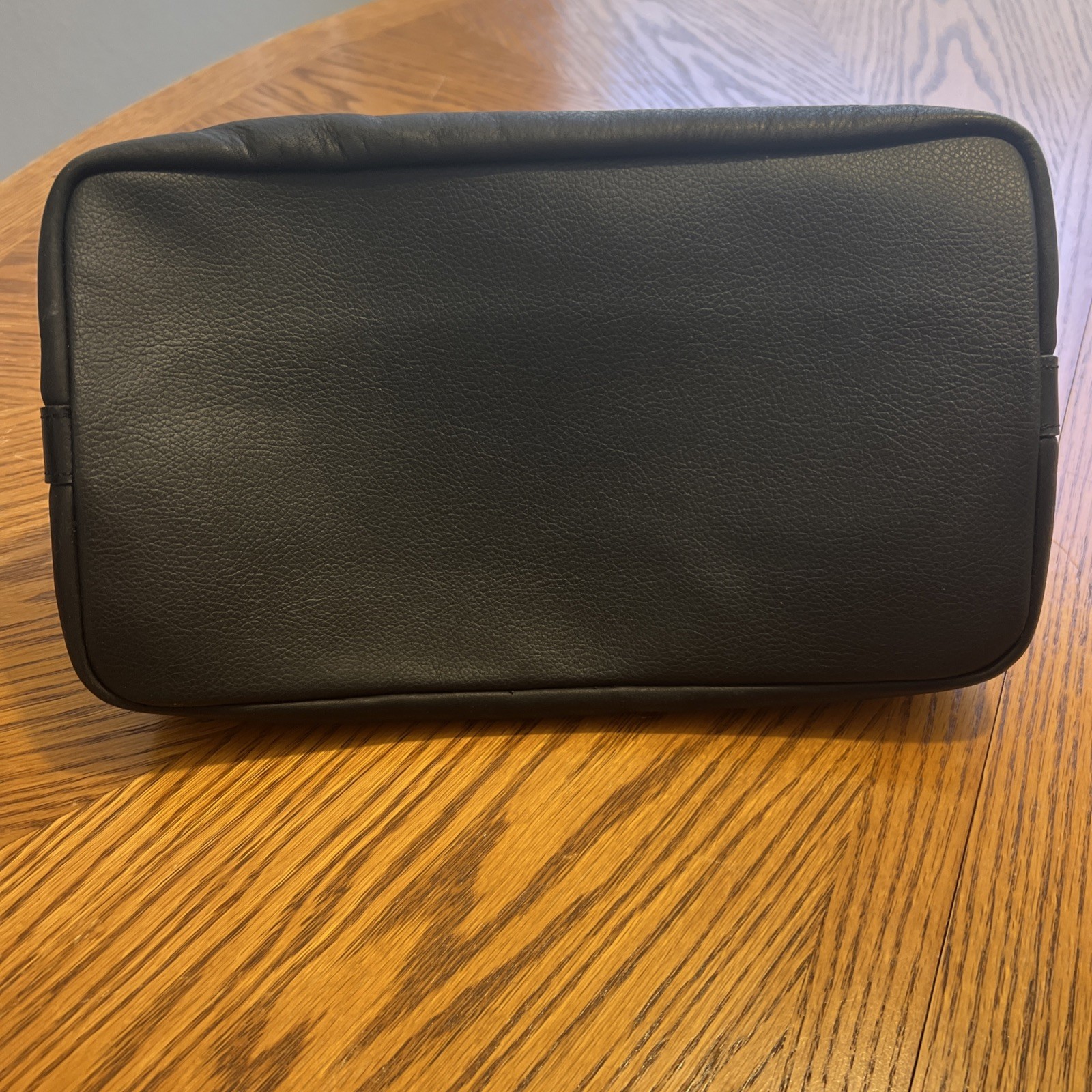 Fossil Black Leather Toiletry Shave Kit Bag Men’s