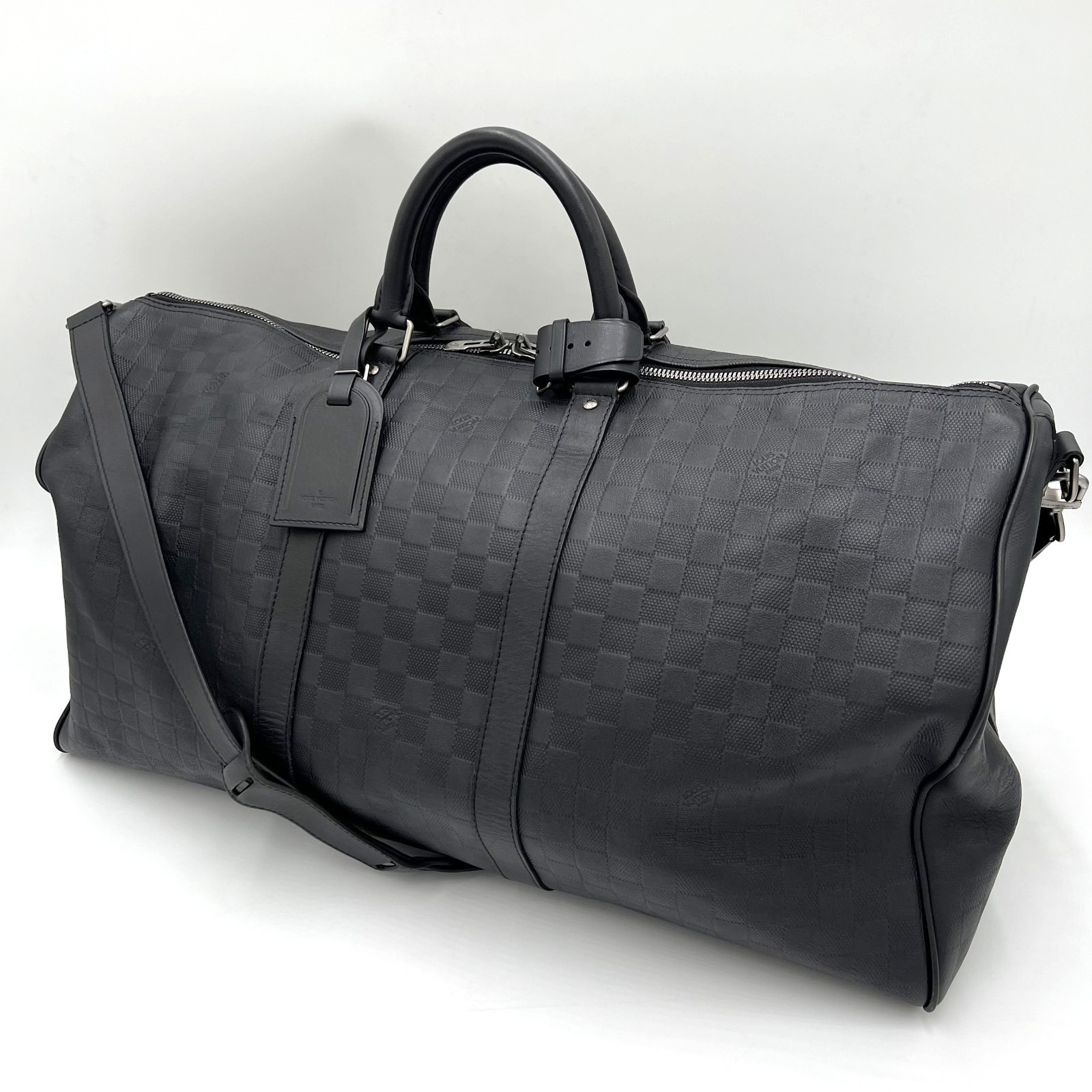 Louis Vuitton Damier Infini Keepall Bandouliere 55 Travel Bag 2way N41144 Auth