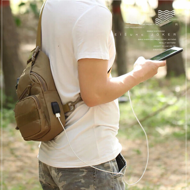 Mens Backpack Tactical Sling Shoulder Bag Molle Travel Chest Pack Outdoor Hiking