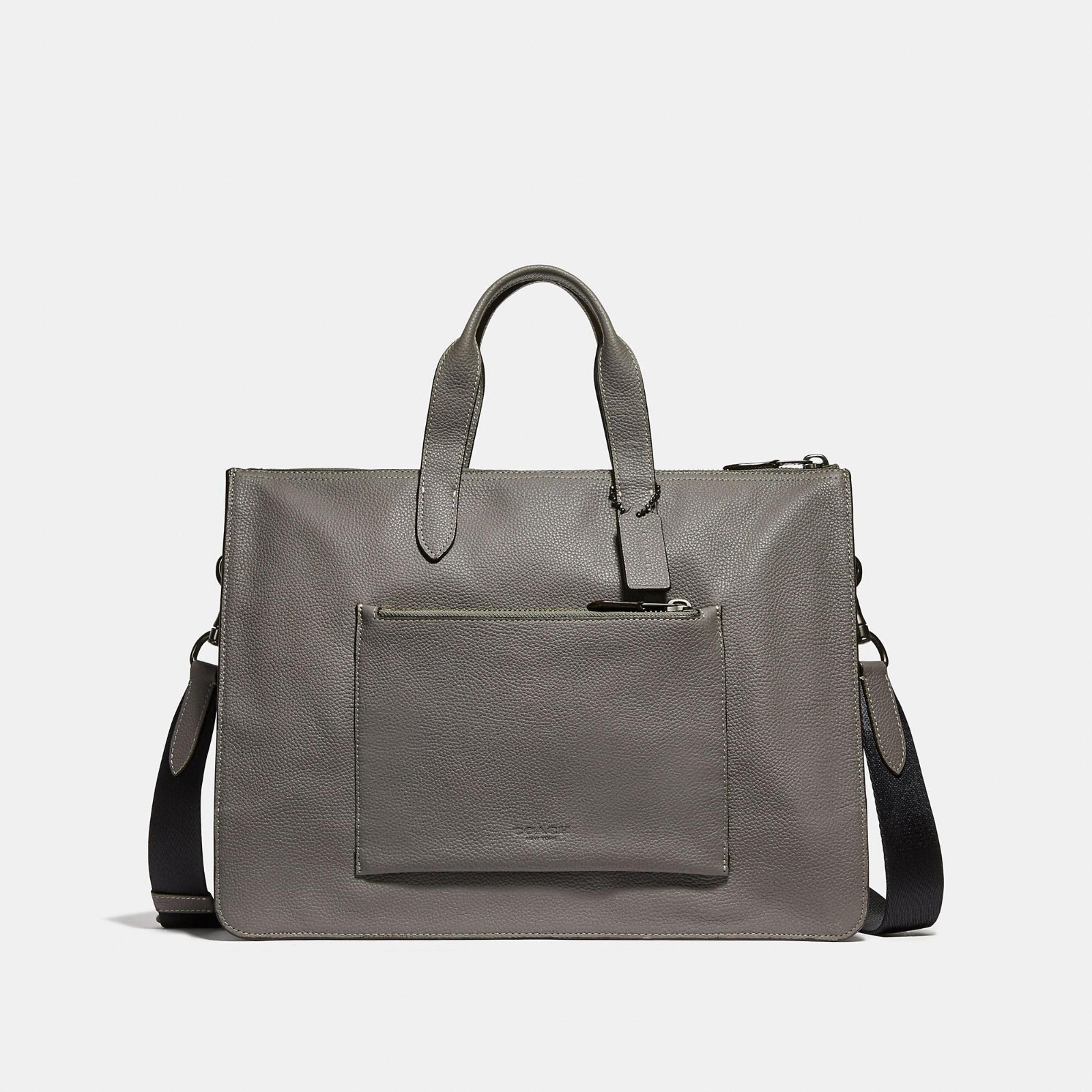Coach Men’s Metropolitan Pebble Leather Heather Grey Soft Briefcase 32249