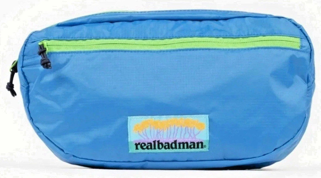 Real Bad Man Alohahaha Big Fanny Pack Blue One Size – NEW & FREE FAST SHIPPING