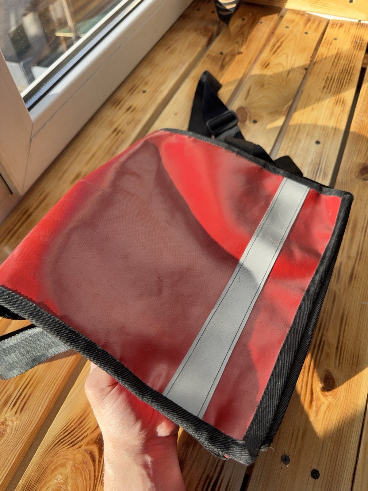 Vintage 00s Y2K Freitag Style Upcycled Tarp Messenger Bag Retro ECO 🌱