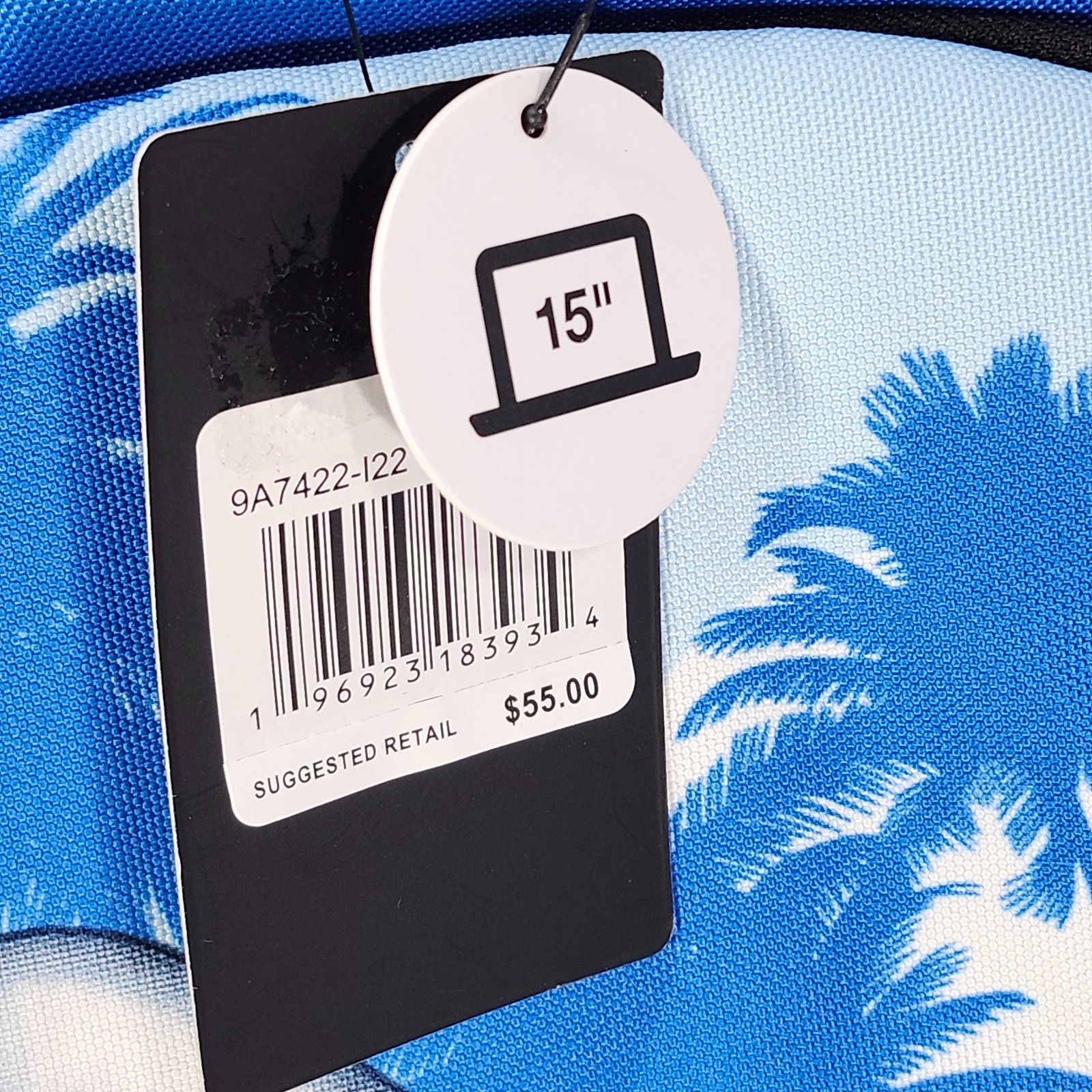 Hurley Backpack Skateboard Surfboard Monkey Blue 15″ Laptop Sleeve Tavel Bag NWT