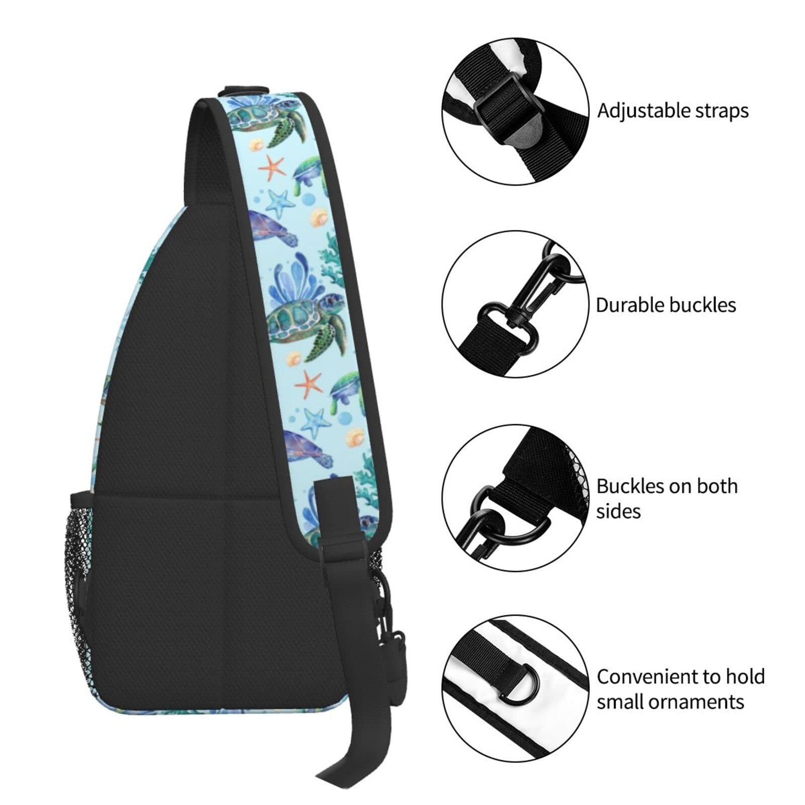 Butterflies Sling Bag Crossbody Backpack Travel Hiking Daypack Chest Shoulder