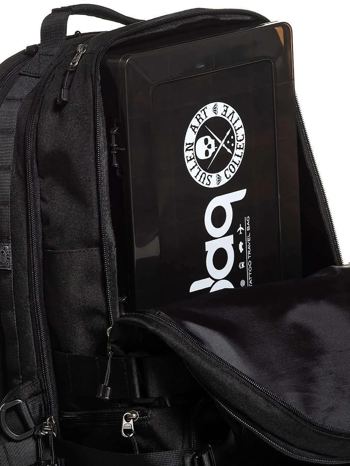 Sullen Blaq Paq Tactical Backpack Tattoo Storage Travel Carrier Skull Art Logo