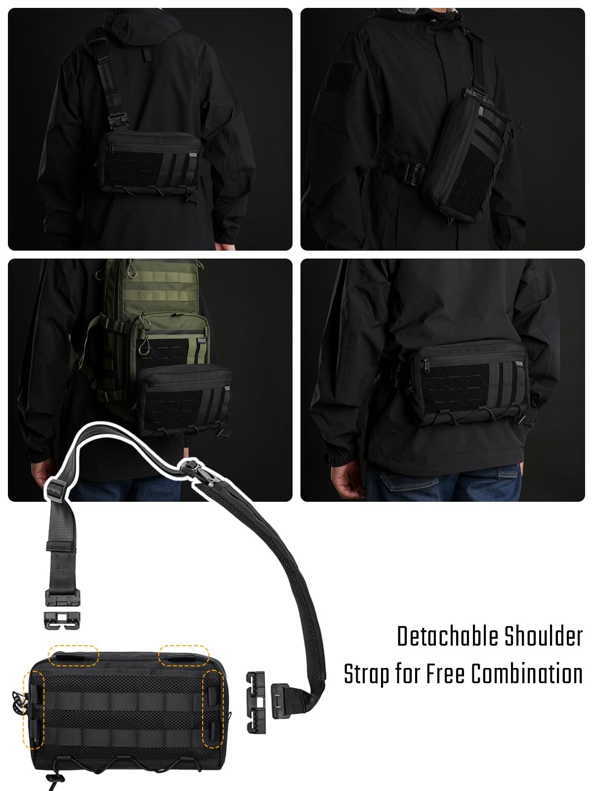 Cache L3C EDC Sling Bag Chest Crossbody Bag, 1000D OXFORD CLOTH Shoulder Bag…