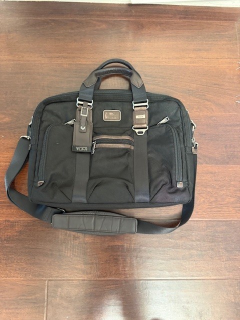 TUMI Alpha Bravo McNair Slim Briefcase Black Ballistic Nylon Leather 22611HKH
