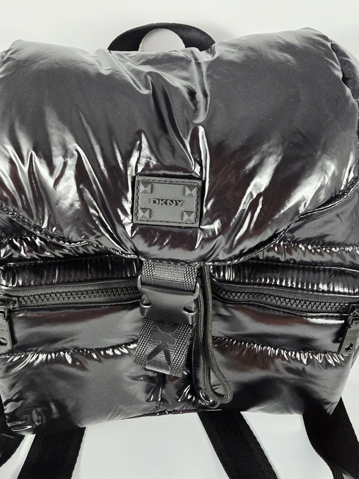 DKNY Avia Backpack in Puffy Black Nylon Adjustable Straps UNISEX