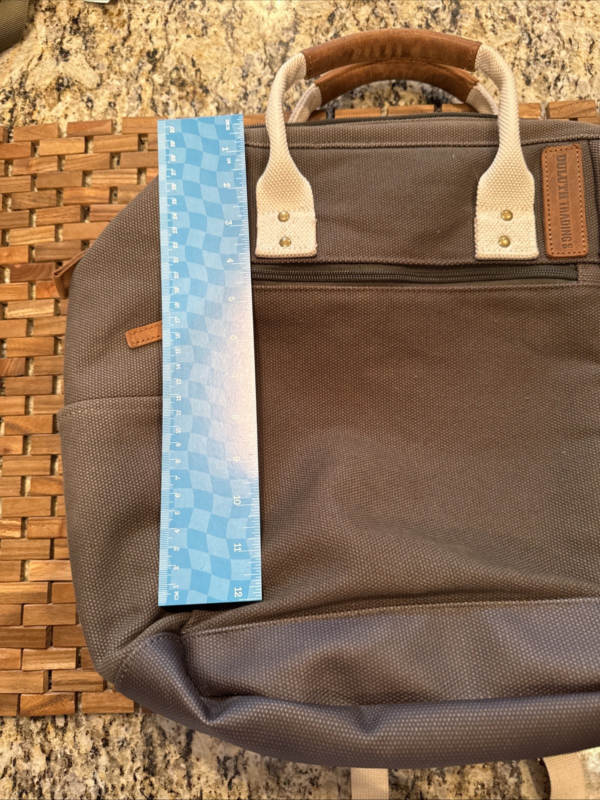 Duluth Trading Company Thoroughbred Green Canvas Backpack Bag