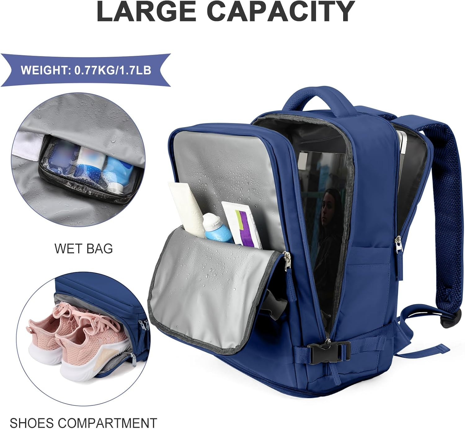 25L Travel Backpack, Carry on Backpack, Hiking Backpack Outdoor Sports Rucksack