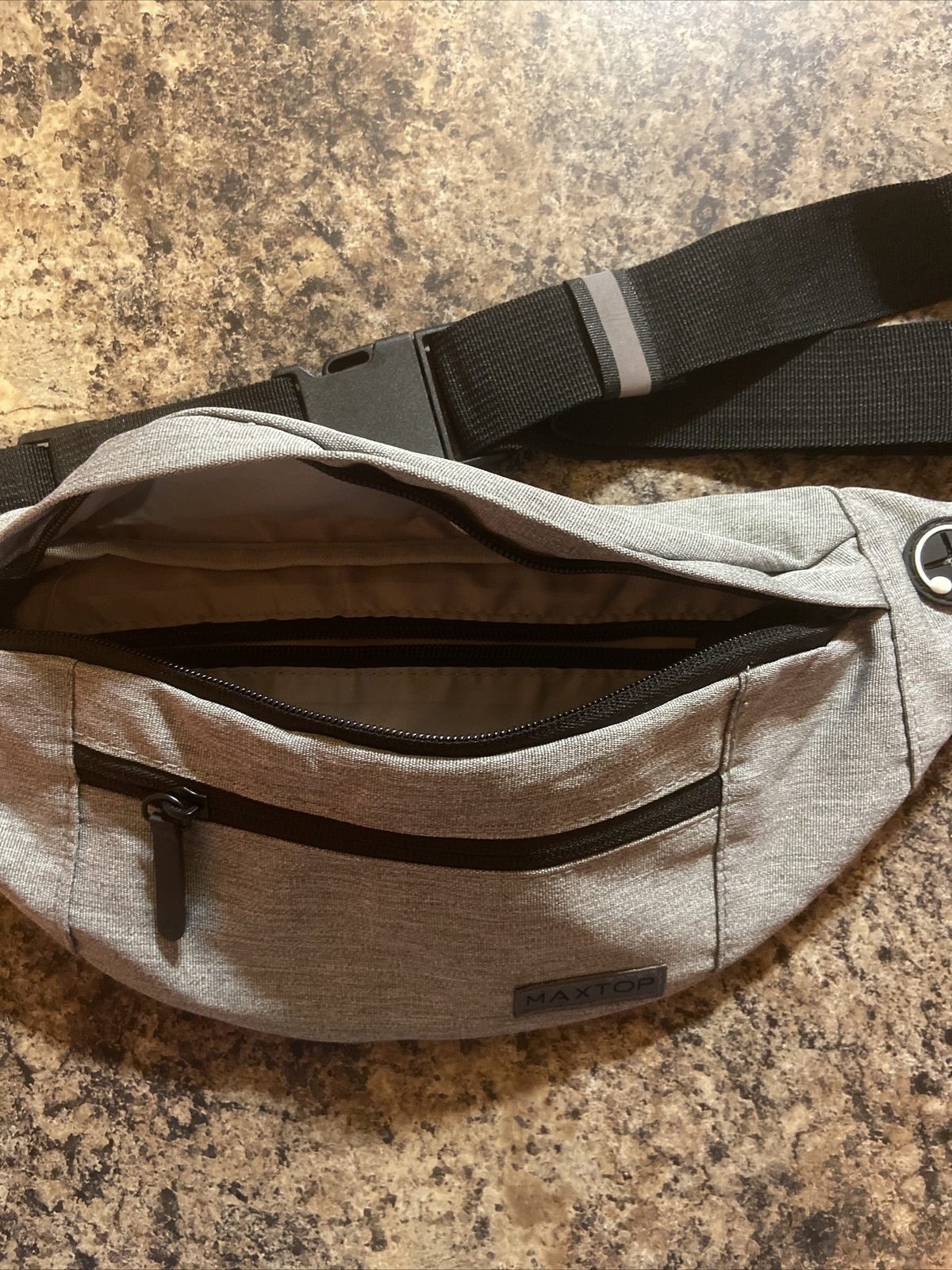 MAXTOP Large Crossbody Fanny Pack with 4-Zipper Pockets, 14.3 x 3.5 x 5.9 inches