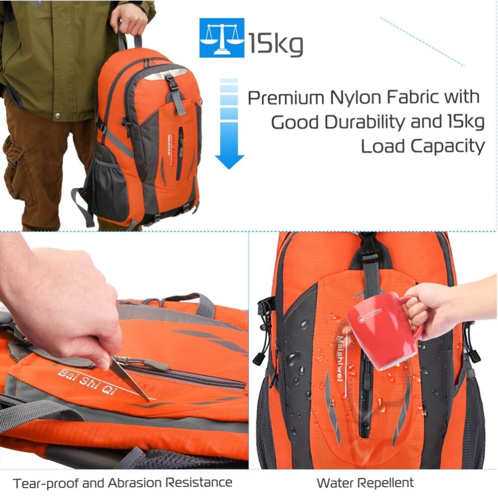 40L Nylon Men Travel Backpack Rucksack Camping Laptop Hiking School Book Bag