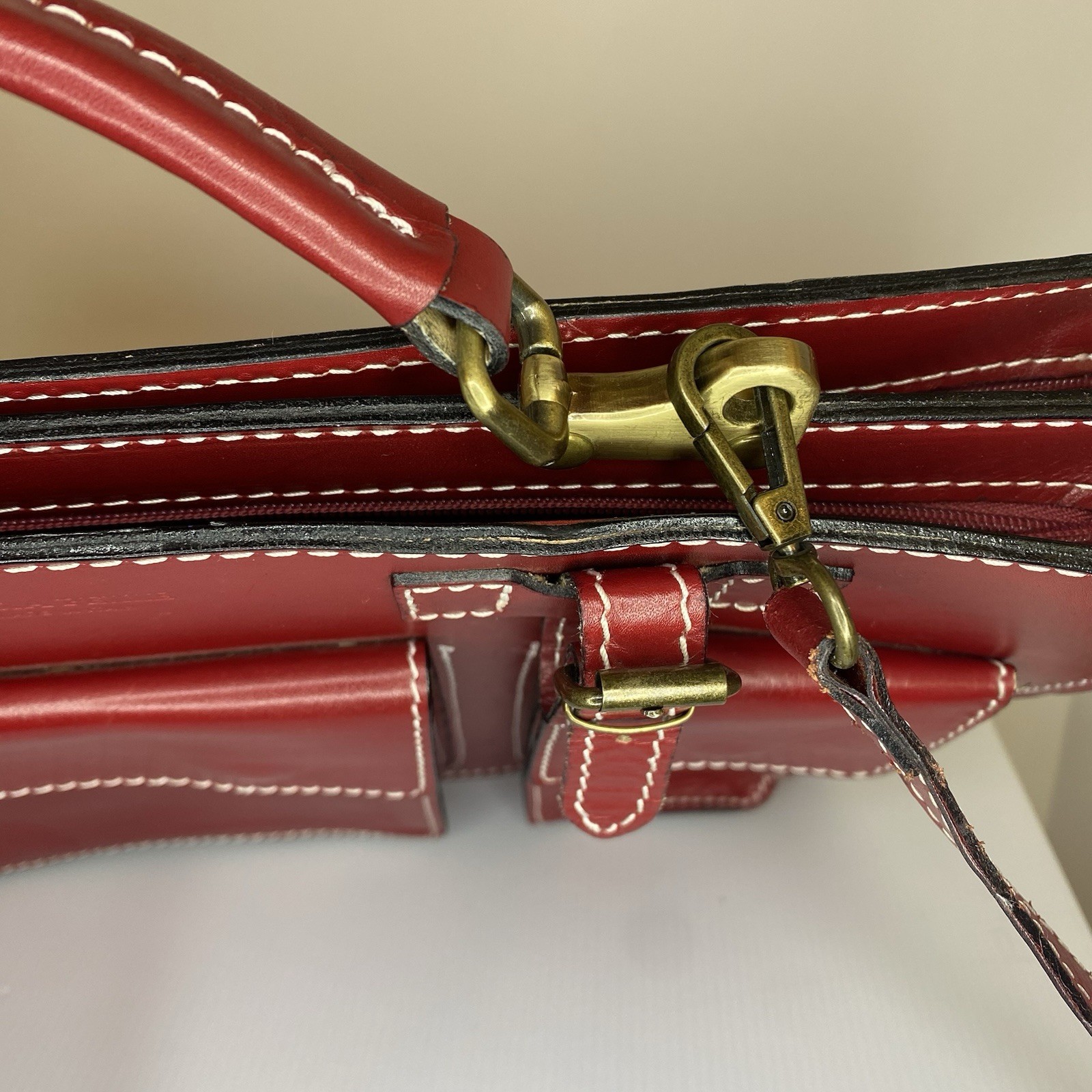 Vintage Firenze Leather Italian Laptop Briefcase Bag Black