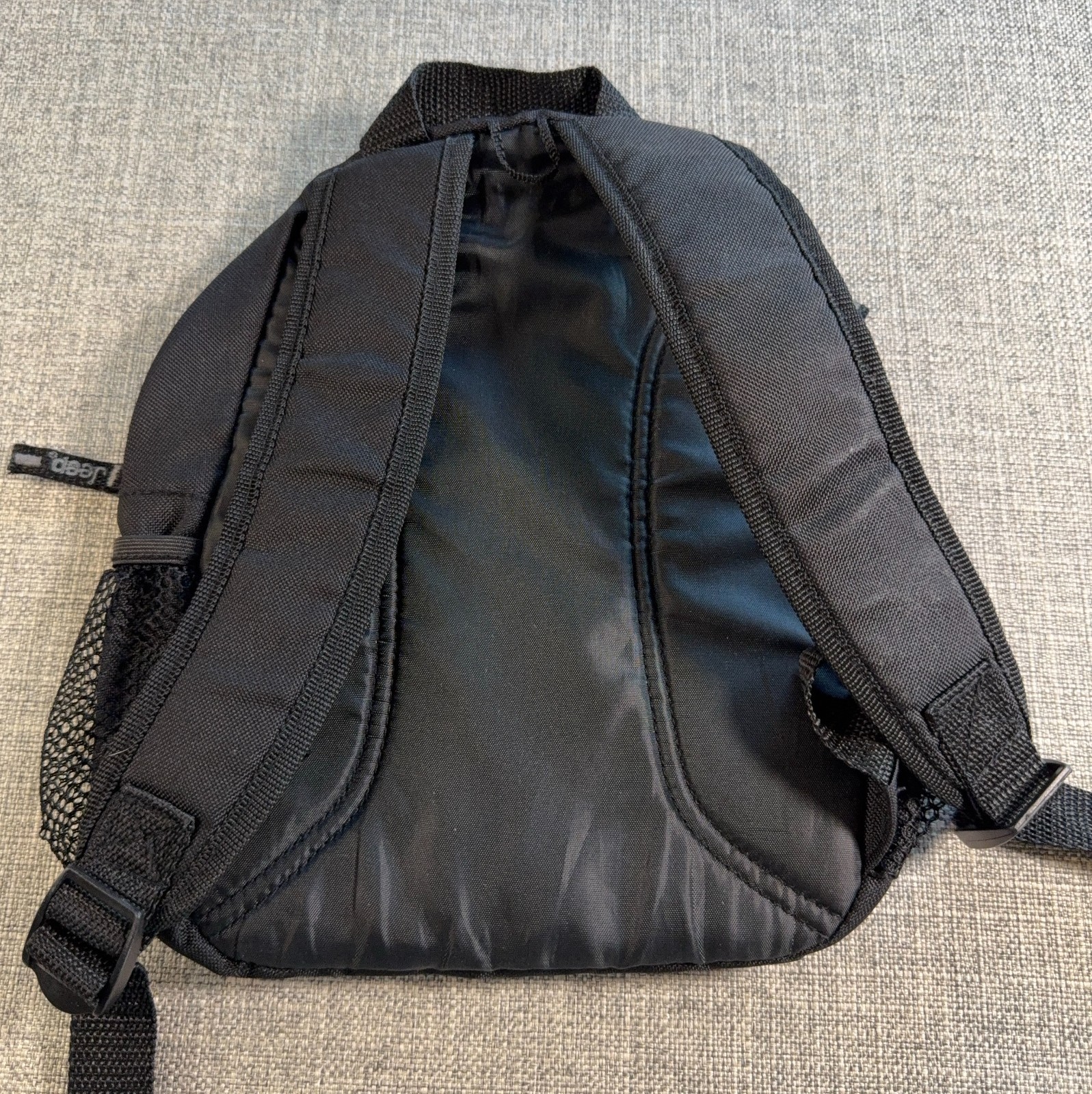 Jeep Mini Backpack Black Gray Logo Travel Daypack Small Bag Mesh Pockets