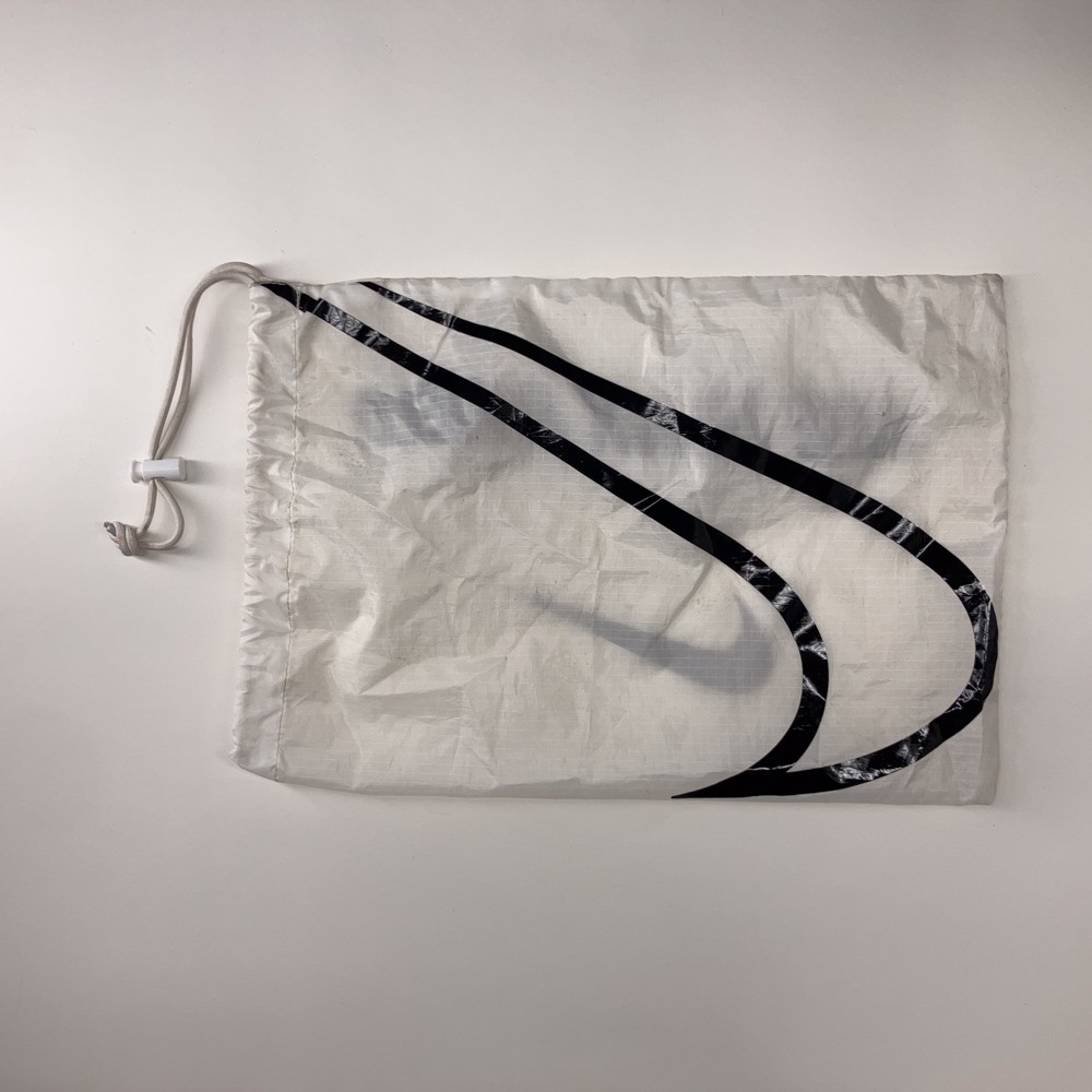 Nike track and field shoe bag white with black big swoosh on back