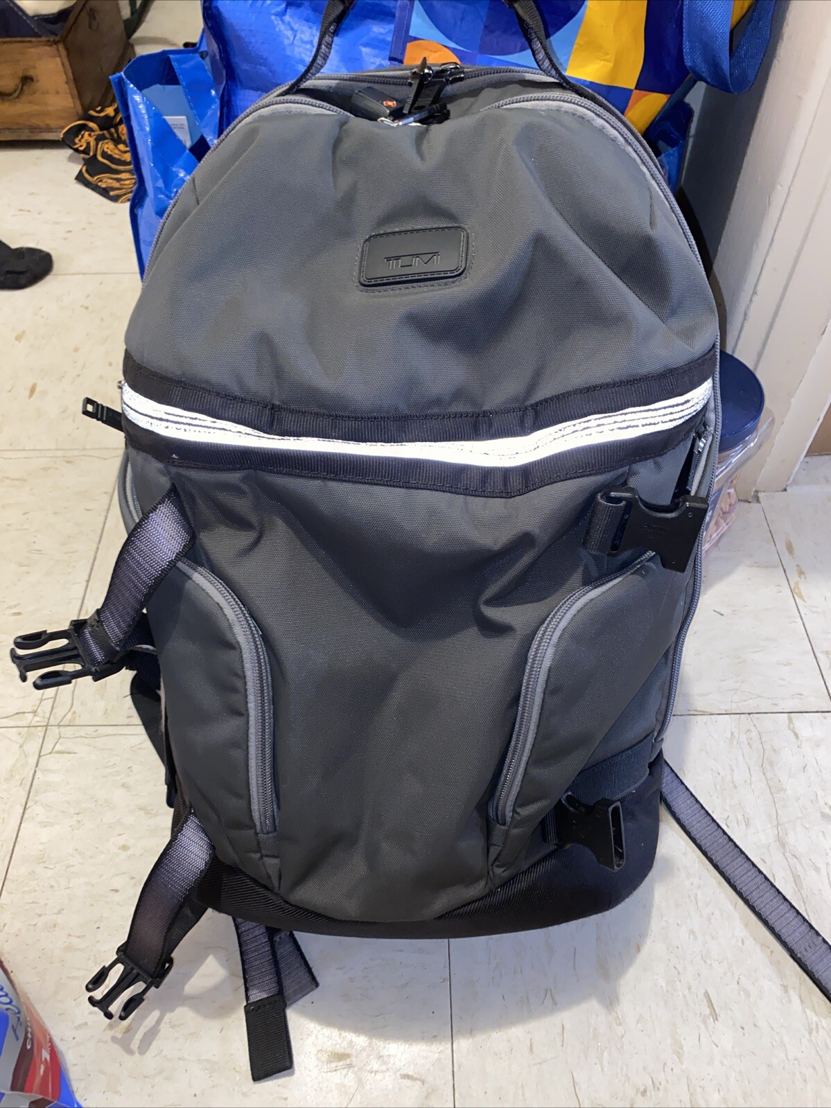 Rare Tumi Men’s Backpack Bag Black, Ballistic Nylon Hiking Camping Outdoor