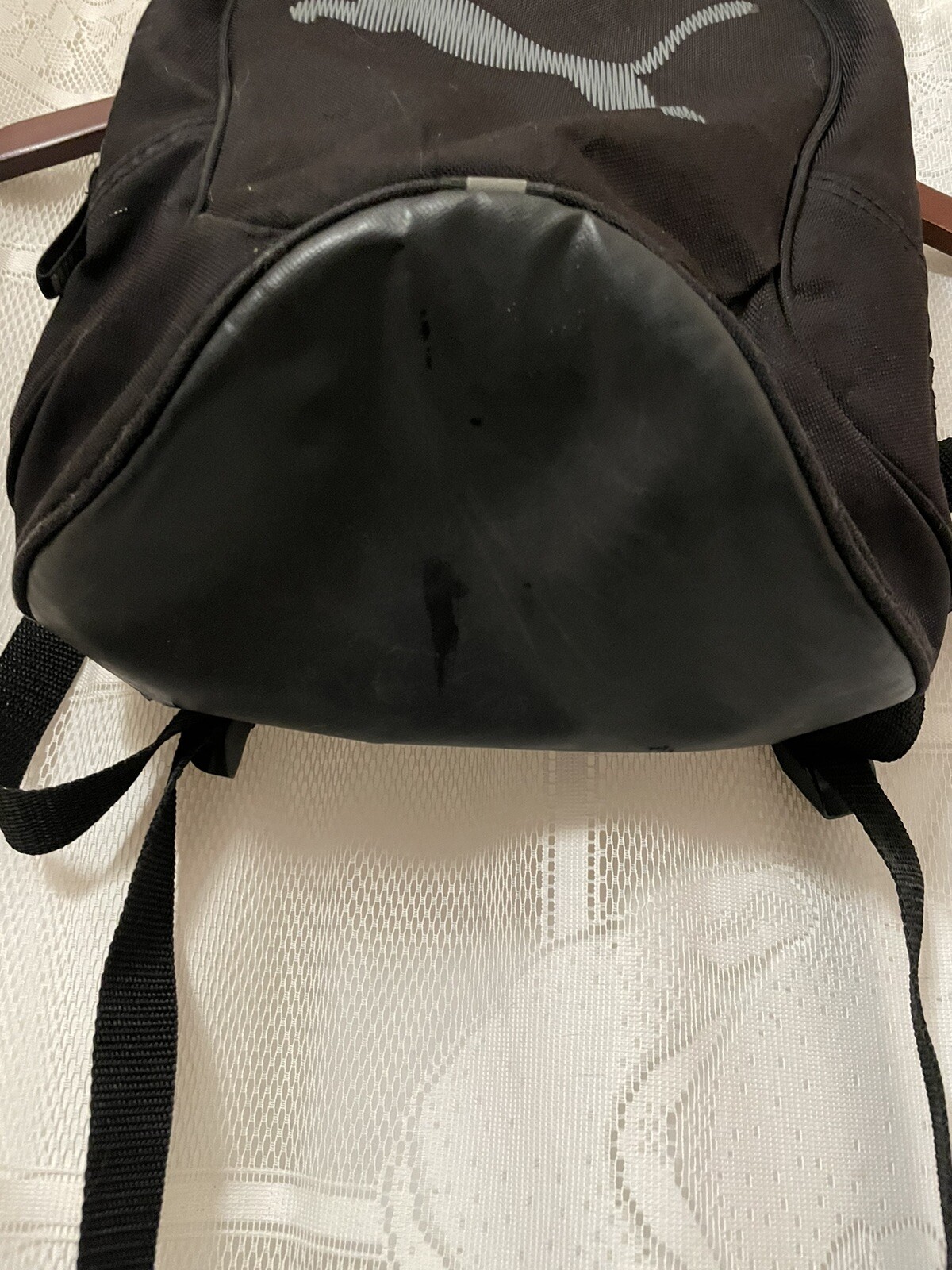Rare Puma Small Backpack Black Faux Leather Base Reflective Details