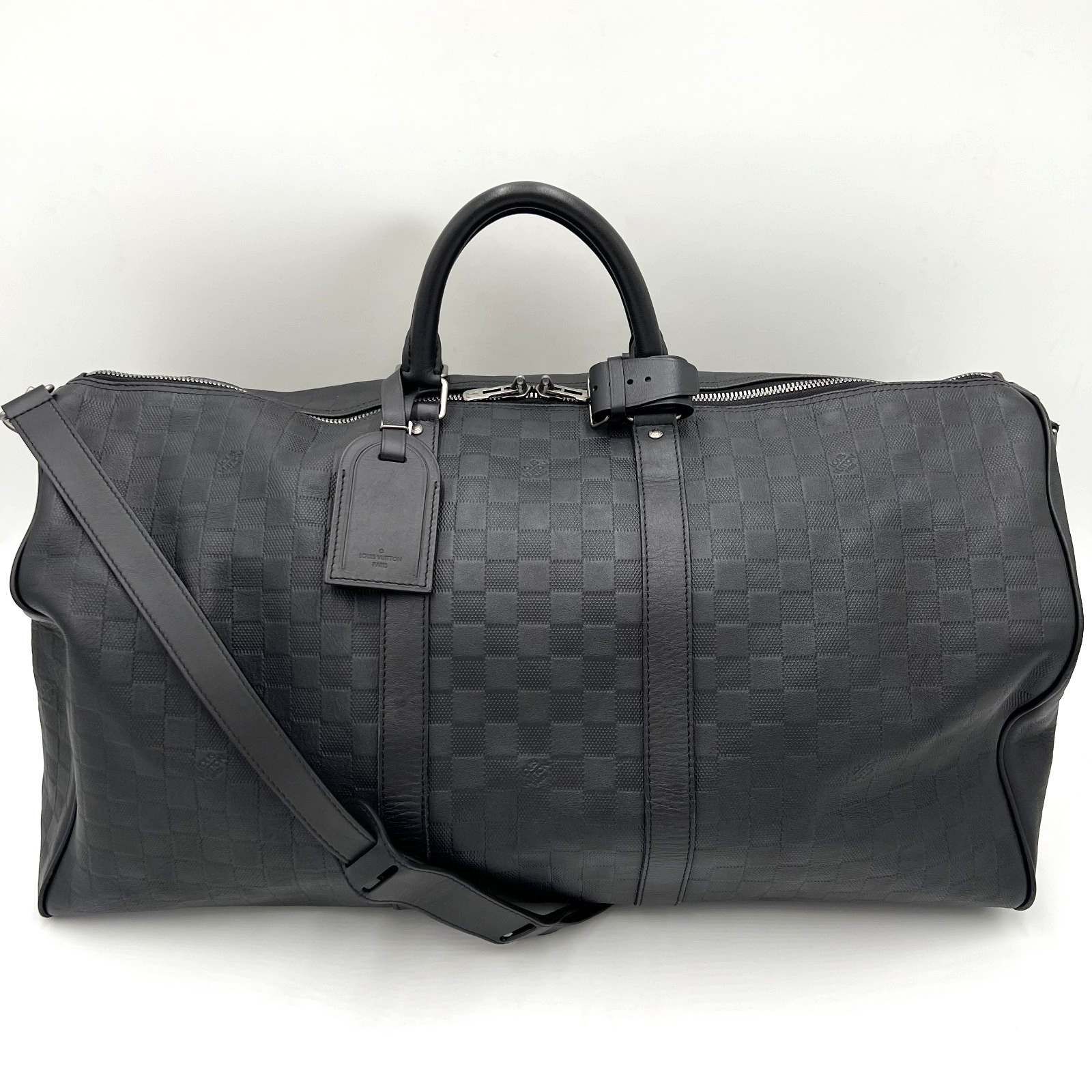 Louis Vuitton Damier Infini Keepall Bandouliere 55 Travel Bag 2way N41144 Auth